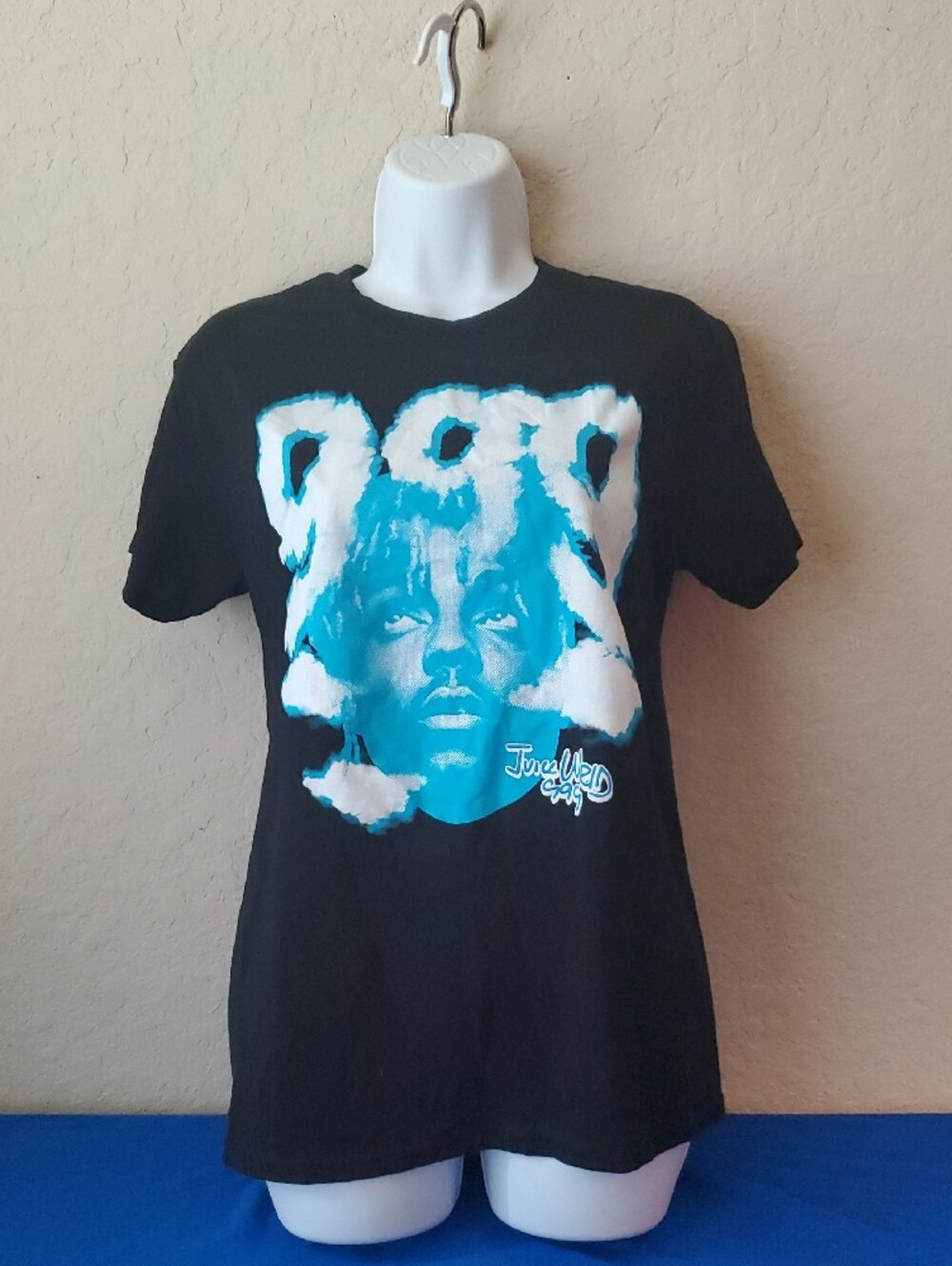 Official Juice WRLD 999 Club Head in the Clouds Black Graphic T-Shirt Small S